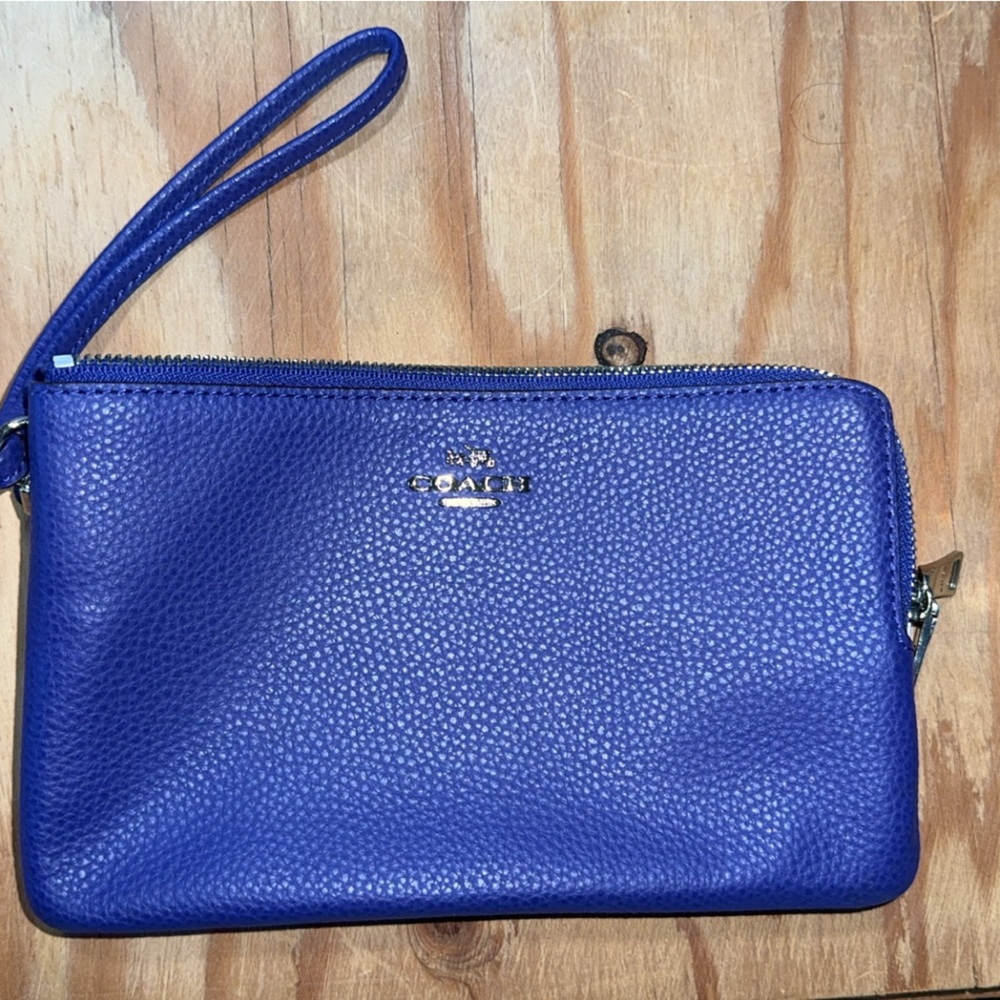 Coach double zipper wallet